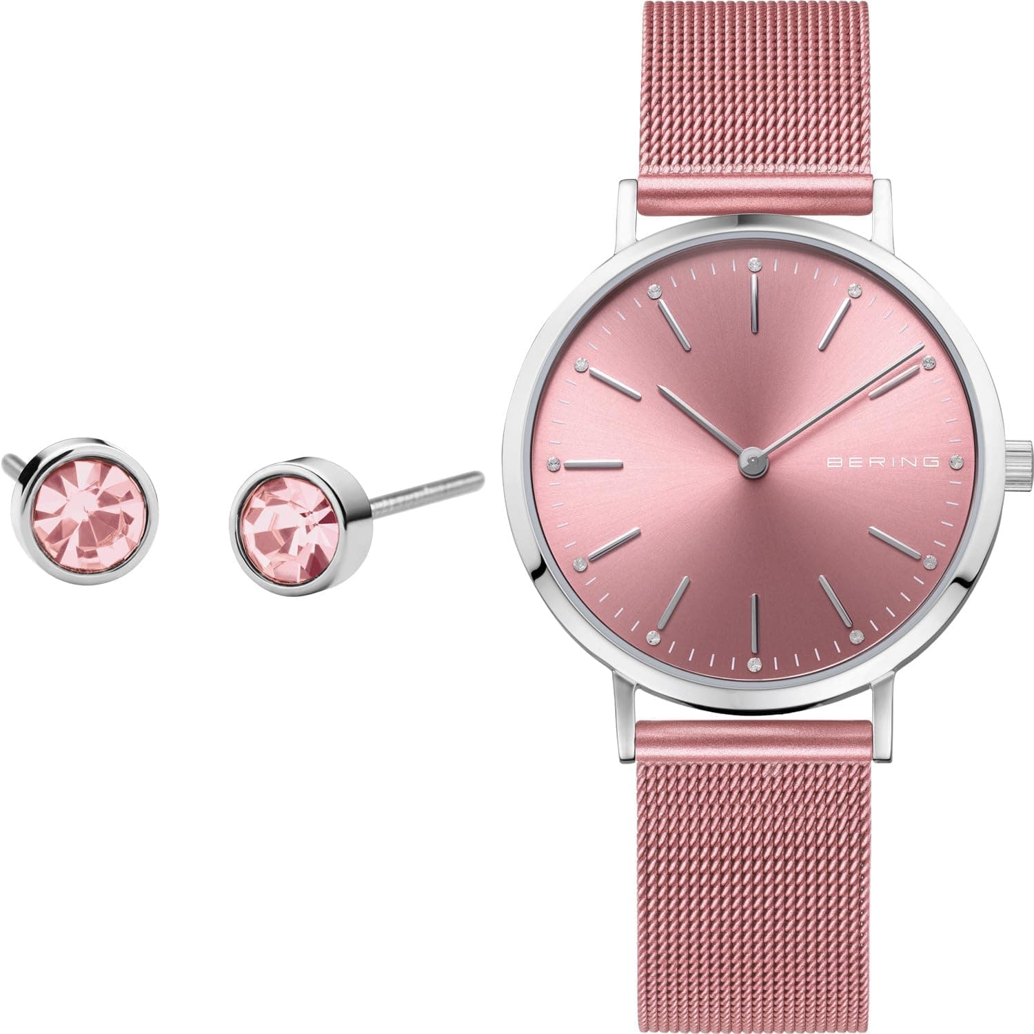 BERING Relógio com movimento de quartzo para mulher, coleção clássica com aço inoxidável e cristal de safira 14134-XXX
