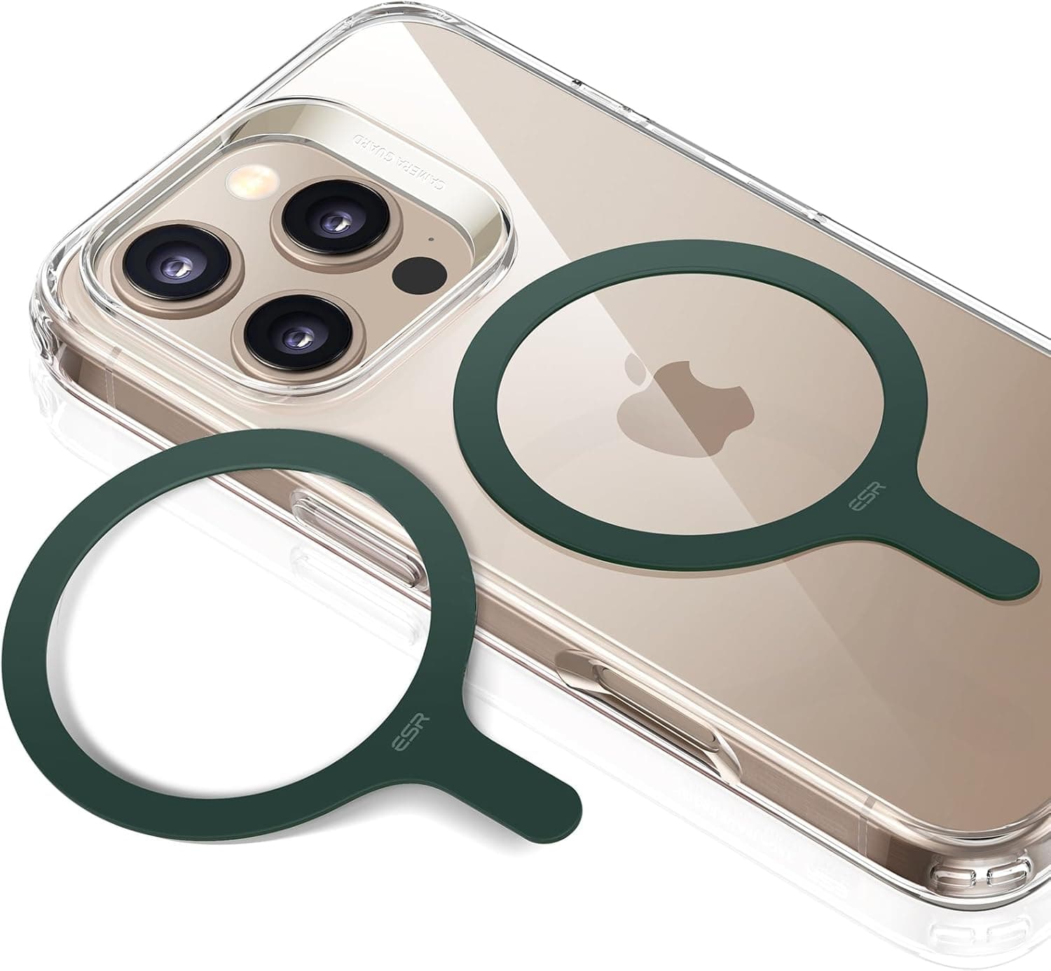 ESR Magnetic Ring 360 | Kit de conversão magnética universal compatível com MagSafe para smartphones, inclui 2 unidades verdes