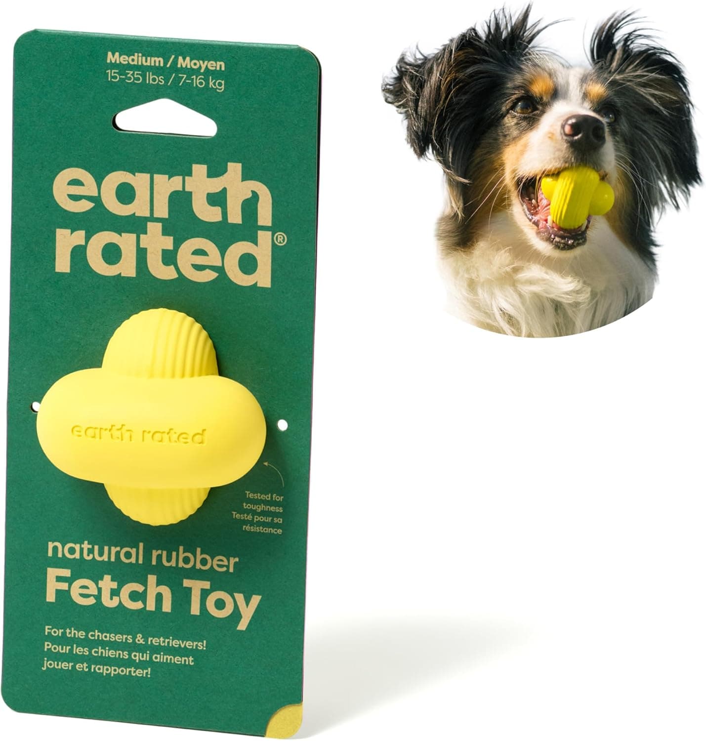 Earth Rated Bola para cão, brinquedo interativo para raças pequenas, médias e grandes, vem em vários tamanhos, fabricado com borracha natural, uso interno e exterior, médio,