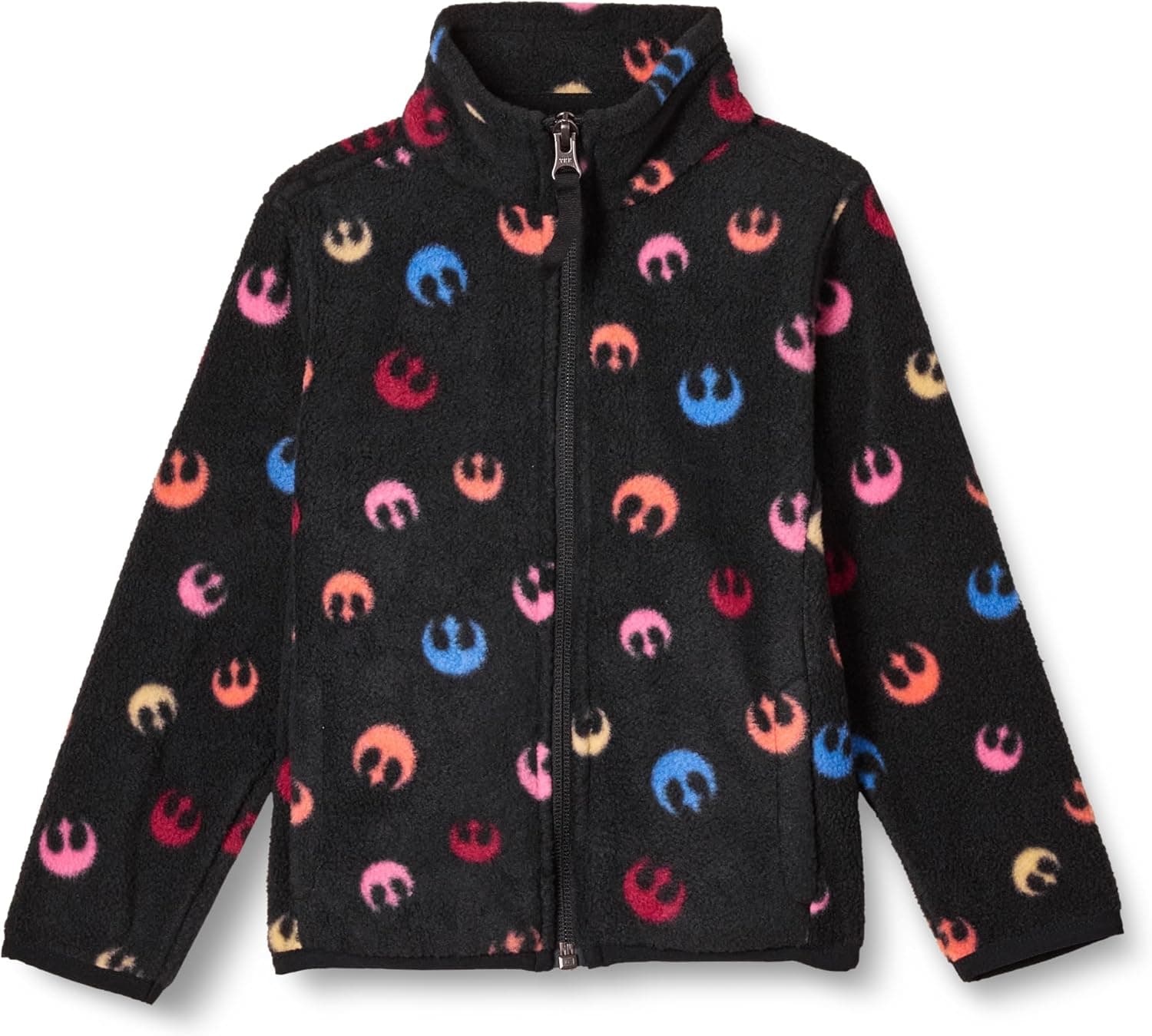 Amazon Essentials Disney Marvel | Star Wars | Princess casaco de forro polar com fecho de correr completo e gola Perkins para menina