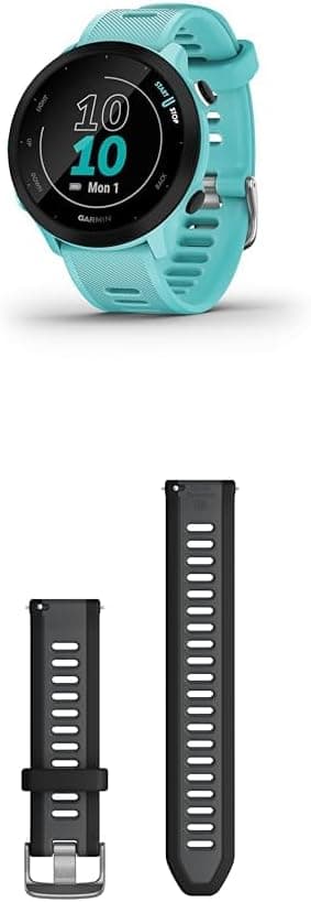 Garmin Forerunner 55 – GPS Running Watch Aqua with 1,04" Always-On Color Display & Garmin Index S2, Smart Scale
