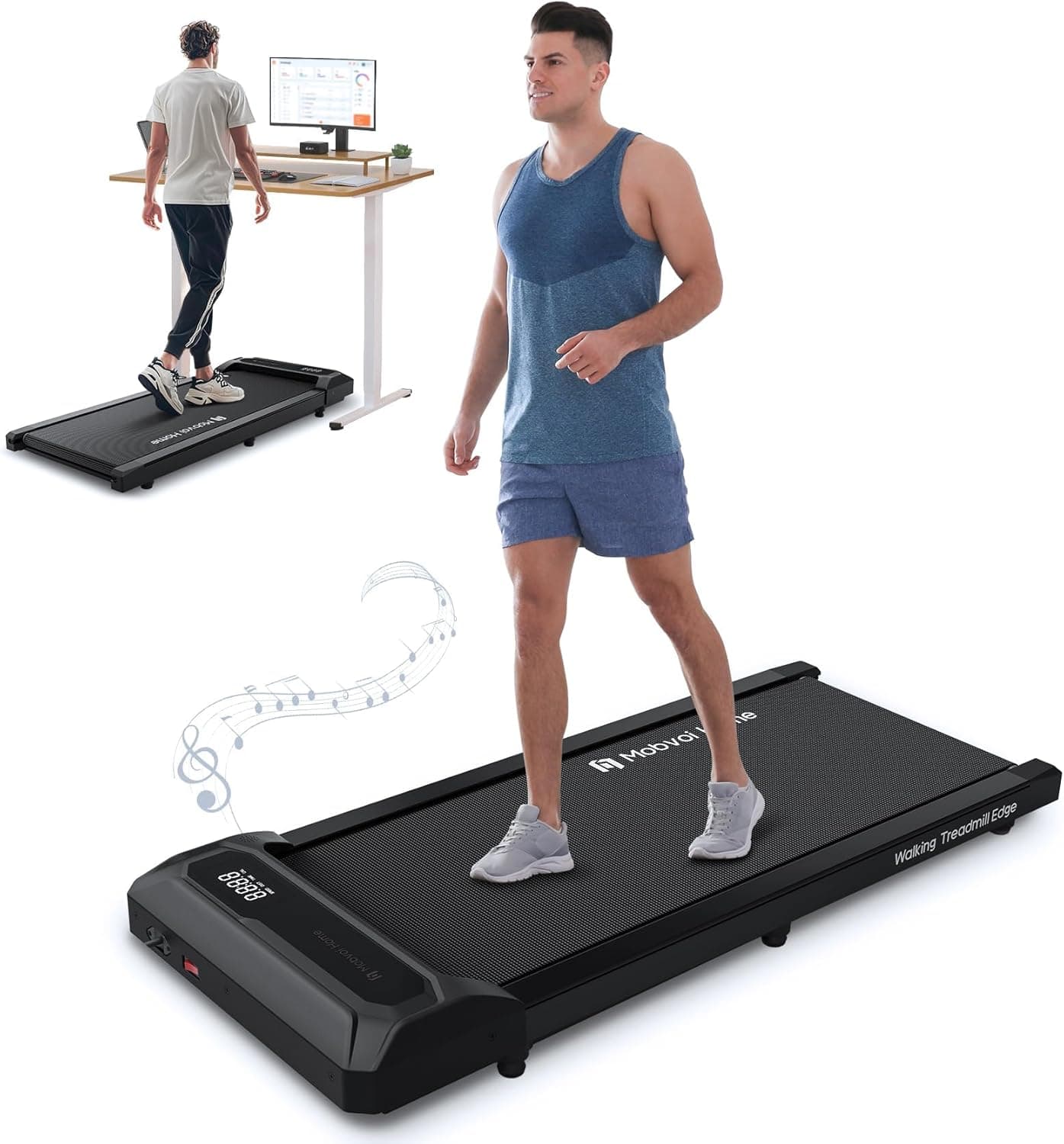 Mobvoi Walking Edge | Passadeira compacta portátil para escritório e casa com controlo remoto e app TicSports até 6 km/h