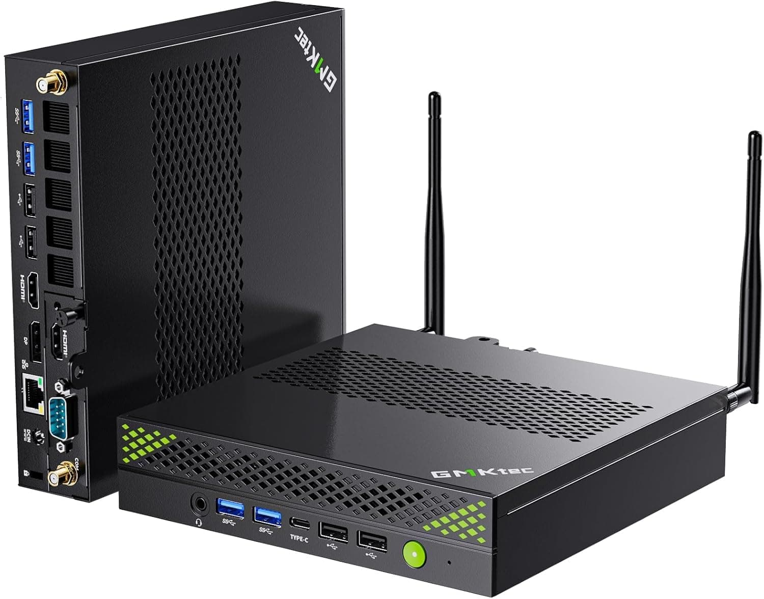 GMKtec Mini estação de trabalho para PC, Intel Core i9 13900HK (14C/20T) até 5,4 GHz, mini computador 32 GB DDR5 RAM 1TB SSD com W-11 Pro, 8 portas USB/COM/HDMI/DP para escritório e negócios