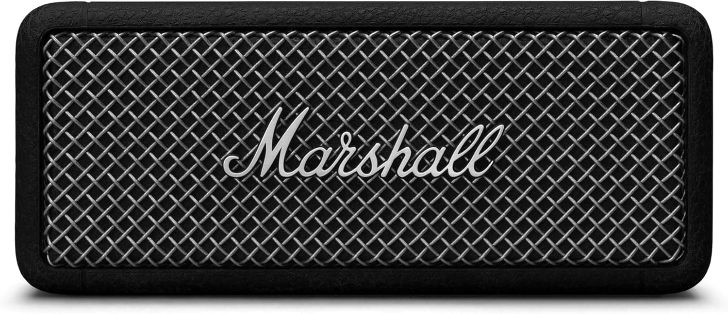 Marshall Emberton II Coluna Bluetooth portáteis, sem fios, emparelháveis, IP67 resistentes ao pó e à água, acima de 30 horas de tempo de reprodução - preto e aço
