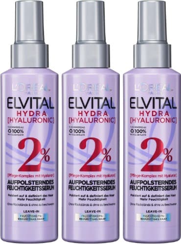 L'Oréal Paris Elvital Spray hidratante para cabelos brilhantes, soro com ácido hialurónico Hydra Hyaluronic, 150 ml