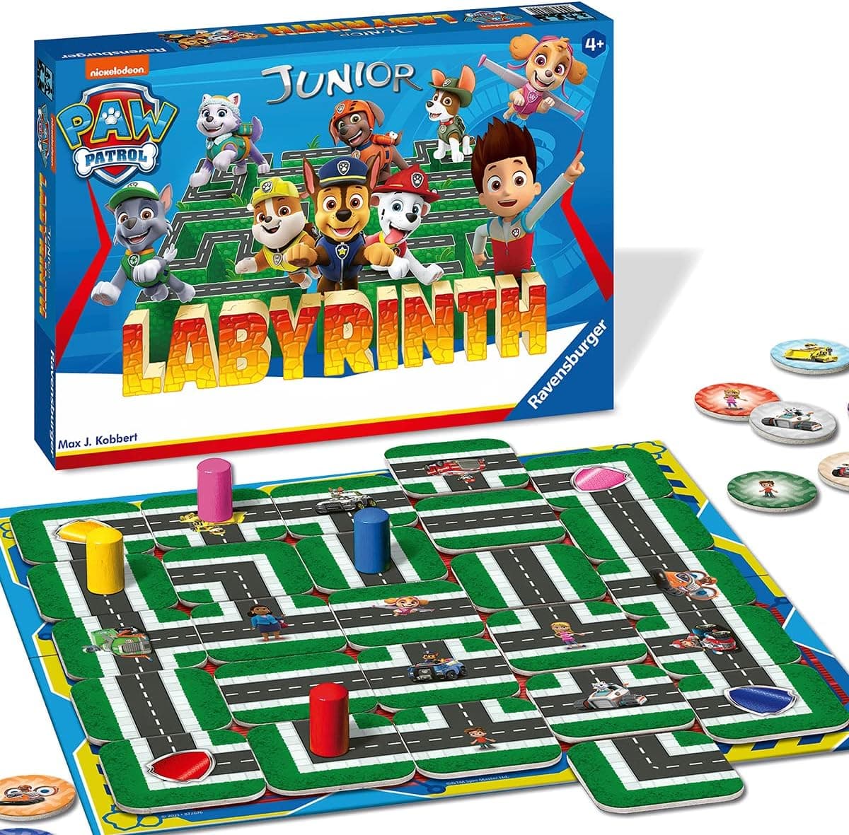 Ravensburger - Labirinto a patrulha Canina Junior, conjunto de mesa para crianças de 4 anos, presentes para crianças a partir de 4 anos, jogos de mesa familiar, versão em espanhol