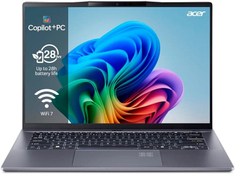 Acer Swift Go 14 AI Copilot PC SFG14-01-X4HC - Computador portátil WQXGA 120Hz (Snapdragon X Plus, 16 GB RAM, 512 GB SSD, Qualcomm Adreno, Windows 11 Home) cinzento, Teclado QWERTY Espanhol