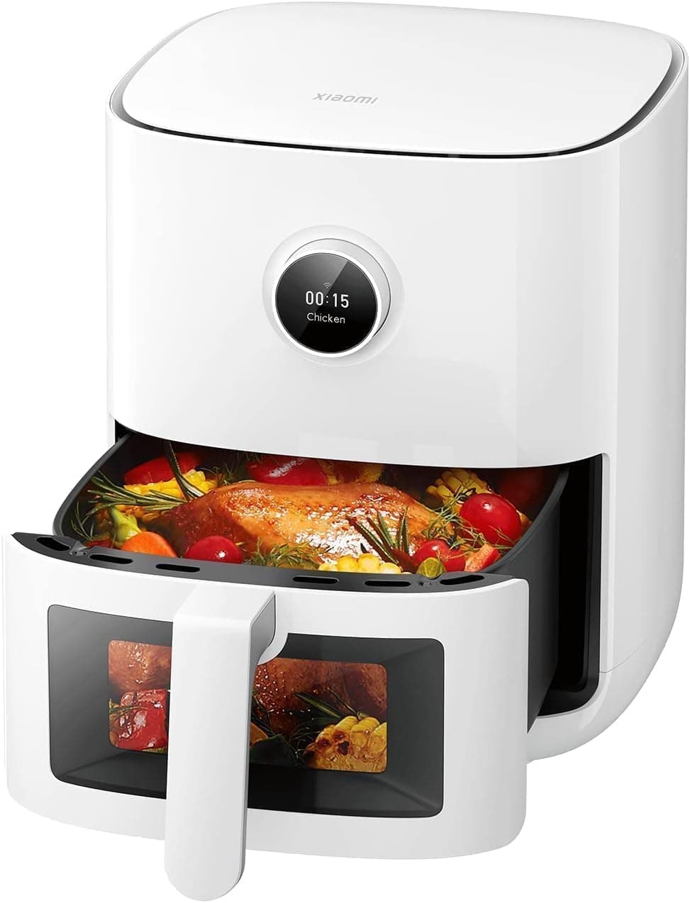 Xiaomi Smart Air Fryer Pro Frigideira sem óleo de 4 L de capacidade, 1600 W, mais de 100 receitas disponíveis, ecrã OLED, temperatura regulável 40 °C - 200 °C, branco 