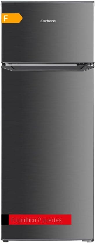 Corberó - Frigorífico 2P estático | CF2PH14321X, 206L, luz interior, crisper, varandas, ajustáveis | prateleiras de vidro, 40 Db, Inox