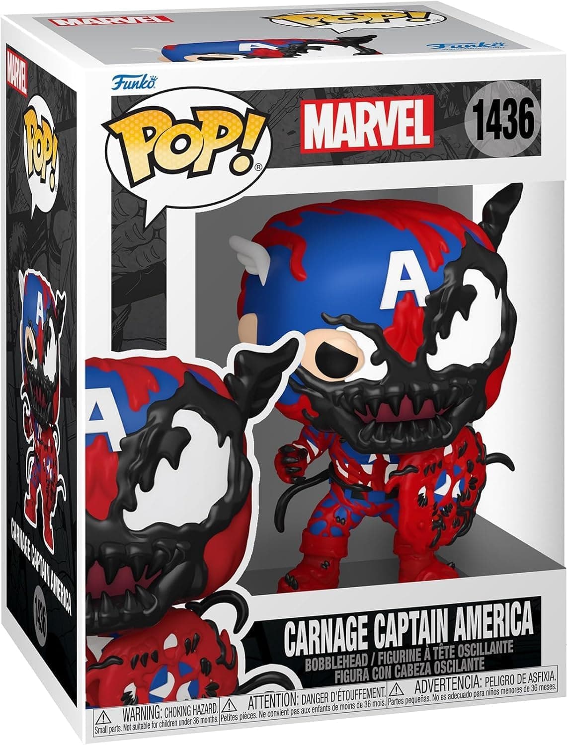 Funko Marvel Figura vinil Carnage Captain America 1436 unissexo Pop! Vinil multicolorido