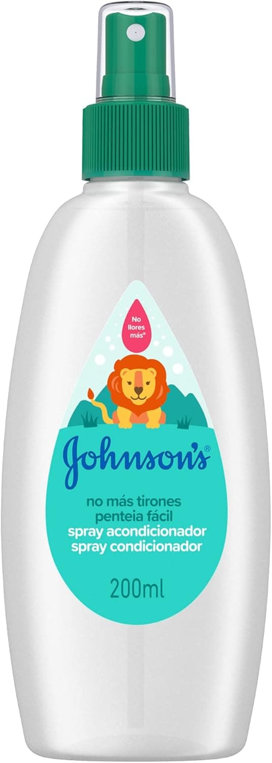 Johnson's Baby No More Pulling | Spray desembaraçador para crianças e bebés, cabelo comprido ou encaracolado, hipoalergénico, 200 ml