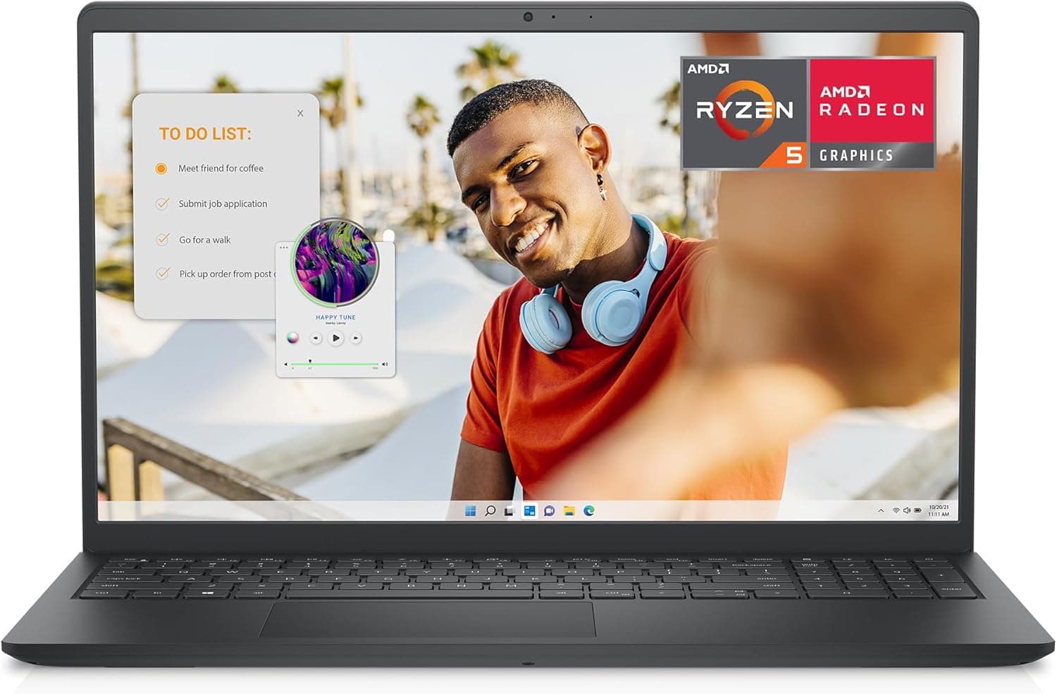 Dell Inspiron 15 3535 Computador portátil FHD de 15,6" (1920 x 1080), AMD Ryzen 5 7520U, AMD Radeon gráfica, 8 GB RAM, 512 GB SSD, Windows 11 Home, teclado QWERTY espanhol, preto