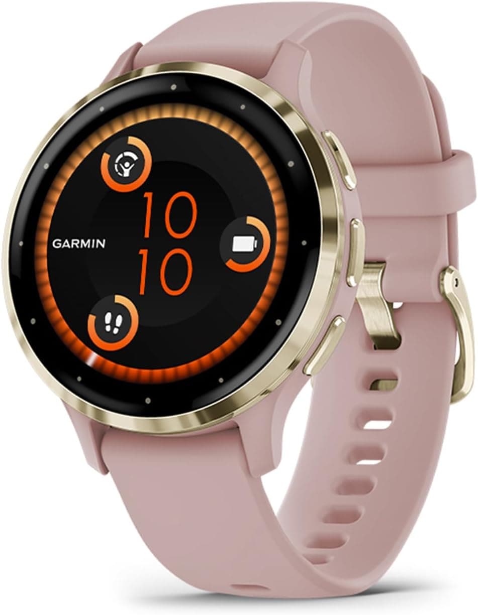 Garmin Venu 3S, Smartwatch Premium com GPS, AMOLED, funções avançadas de saúde e forma física, mais de 30 aplicações desportivas, 10 dias de autonomia, rosa dourado