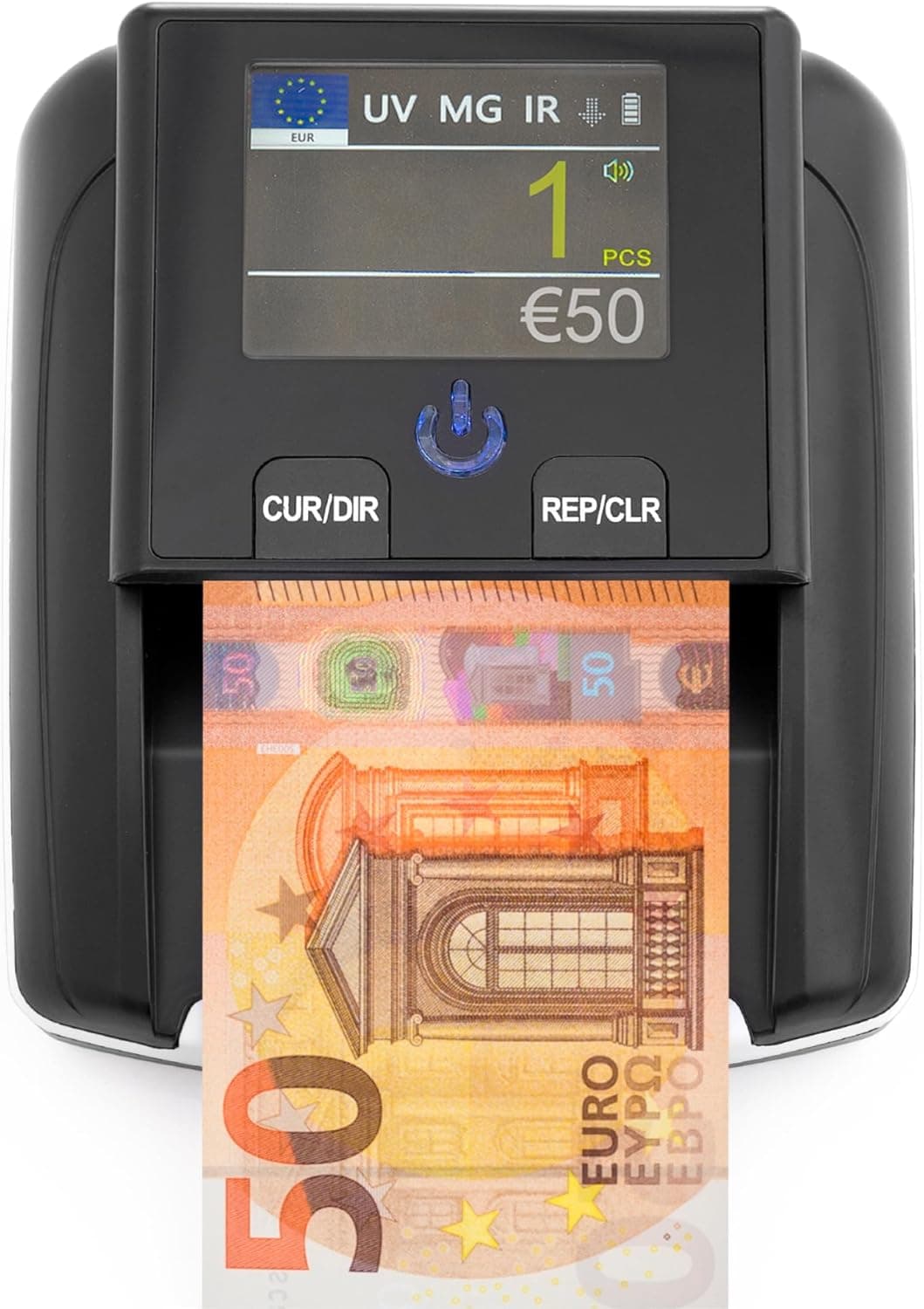 Detector de notas falsas e contador de notas 2 em 1 - Inserção individual - Detector de notas falsas UV/MG/IR para notas falsas - leitor de mão compacto e leve