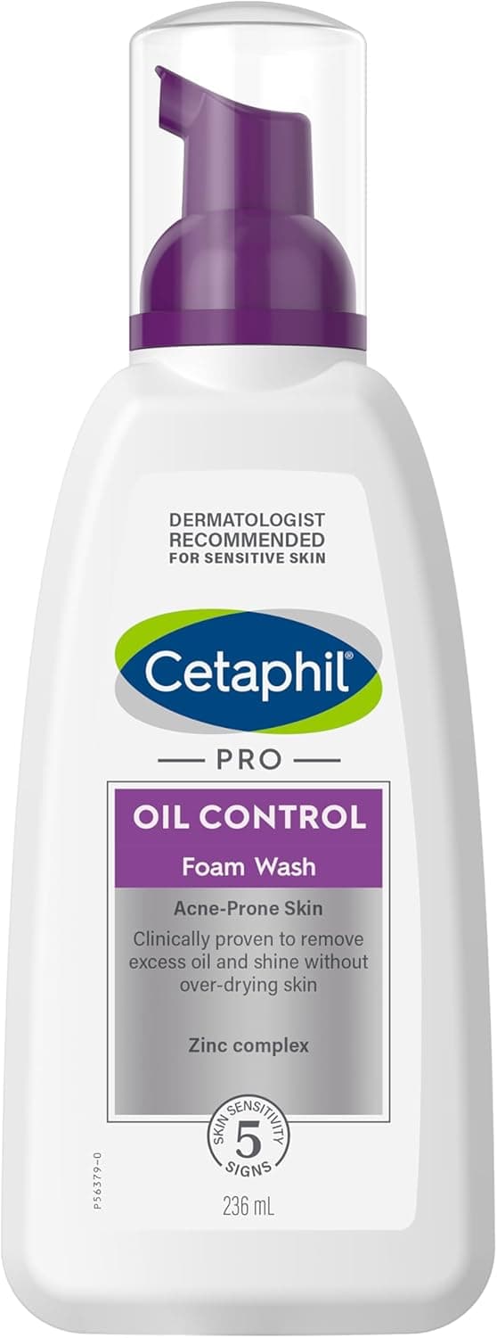 CETAPHIL PRO Oil Control, espuma de limpeza facial 236 ml, para pele oleosa com tendência acnéica, sem secagem excessiva da pele