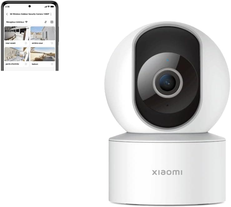 Xiaomi Smart Camera C200 branco 1920p, rotação de 360°, visão noturna aprimorada, detecção de pessoas, chamadas bi-direcionais, criptografia de dados