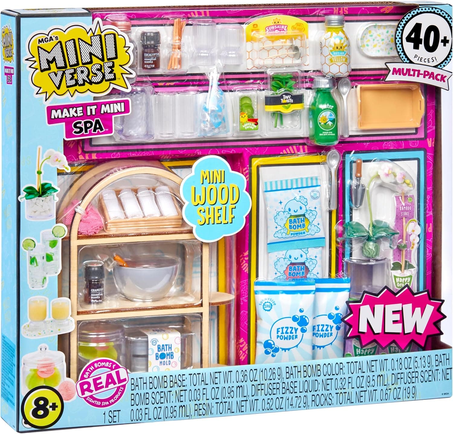 MGA's Miniverse Make It Mini Spa Multipack - mini colecionáveis, DIY, produtos reais de spa que realmente funcionam, para colecionadores e crianças com mais de 8 anos, não confortável