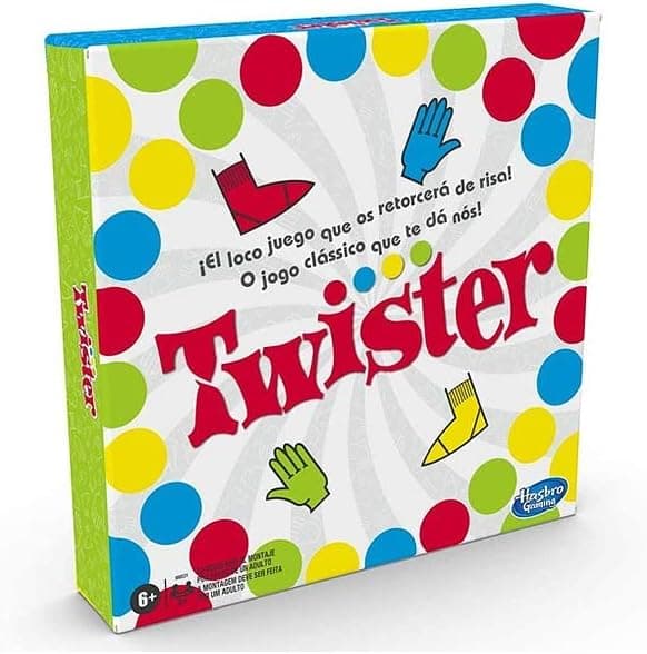 Hasbro Gaming Twister, jogos de habilidade, festas com amigos e diversão em família, presente de Páscoa para meninos e meninas de 6 anos ou mais, melhora a mobilidade e coordenação