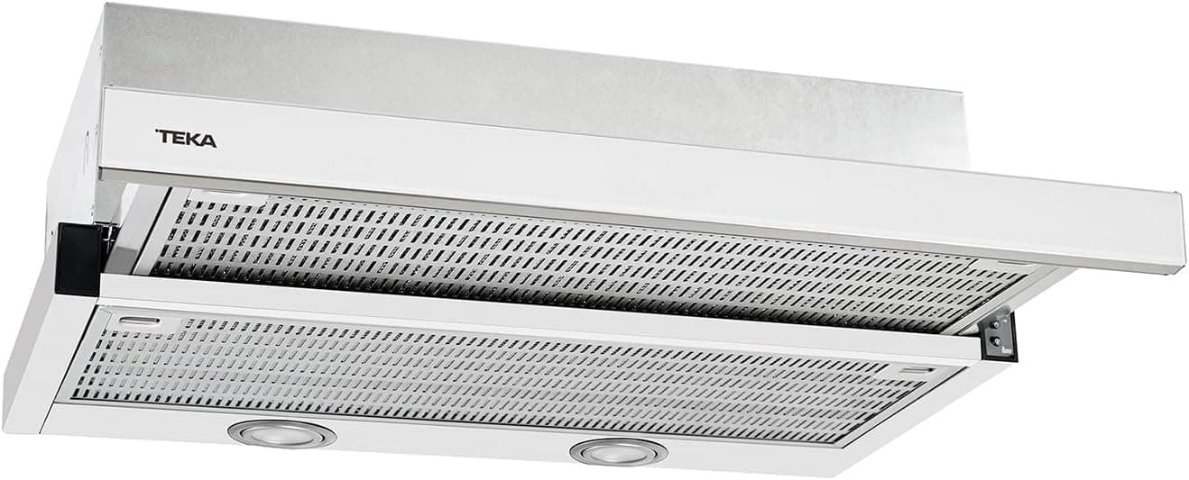 TEKA - Sino extensível CNL 6400,2 WH de 60 cm - 2 1 velocidades - 2 lâmpadas LED - frente removível e substituível - programador do tempo de aspiração - comandos eletrónicos - cor branca