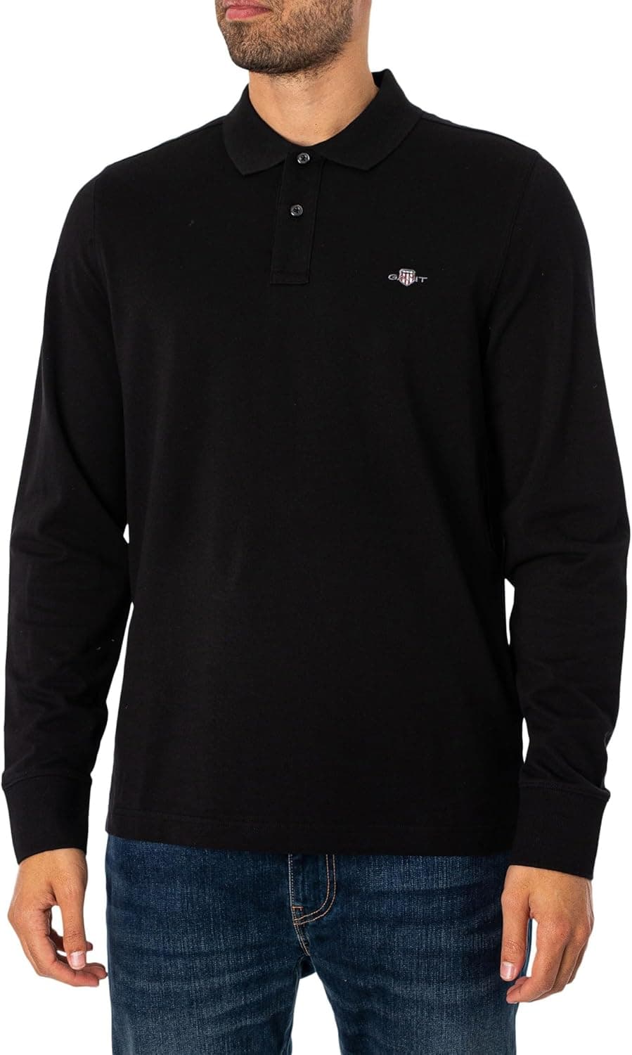GANT Reg Shield LS Pique Rugger camisa polo para homem