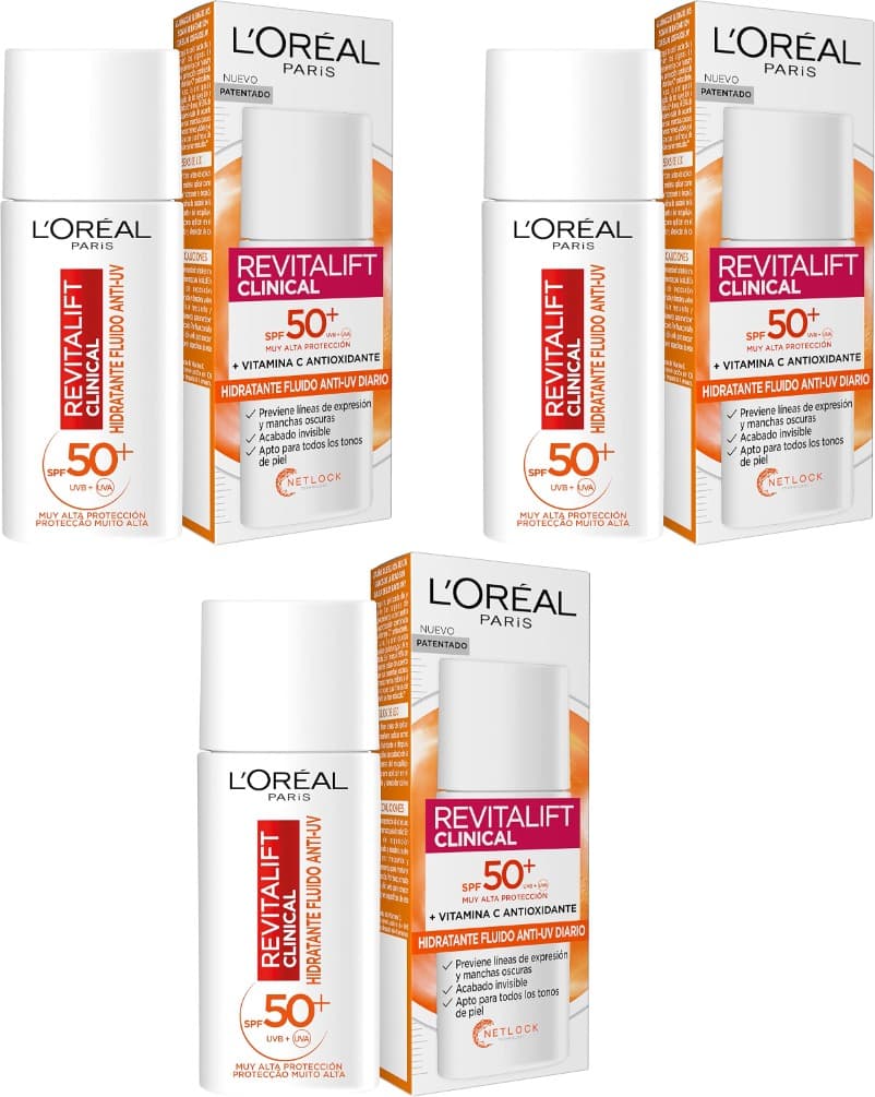 L'Oréal Paris Revitalift Clinical | Creme de dia hidratante SPF50+ com vitamina C, 50 ml x 3