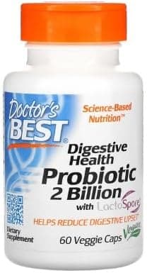 Doctor's Best Probiótico para a saúde digestiva 2 bilhões com lactoSpore - 60 cápsulas Veggie