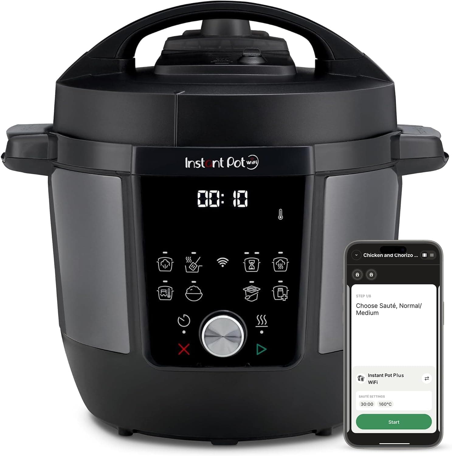 Instant Pot Plus: Panela multicozedura 9 em 1 de 5,7 l: Aço inoxidável, pressão, cozimento lento, bowling, frigideira para saltear, iogurte, aquece refeições, vaporeira, máquina de vácuo