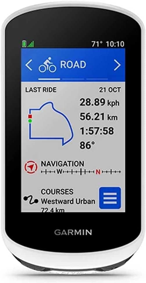 Garmin Edge Explore 2, computador de 3 polegadas, com GPS intuitivo, funções de VO2, registos pessoais, unissexo para adultos, branco, único