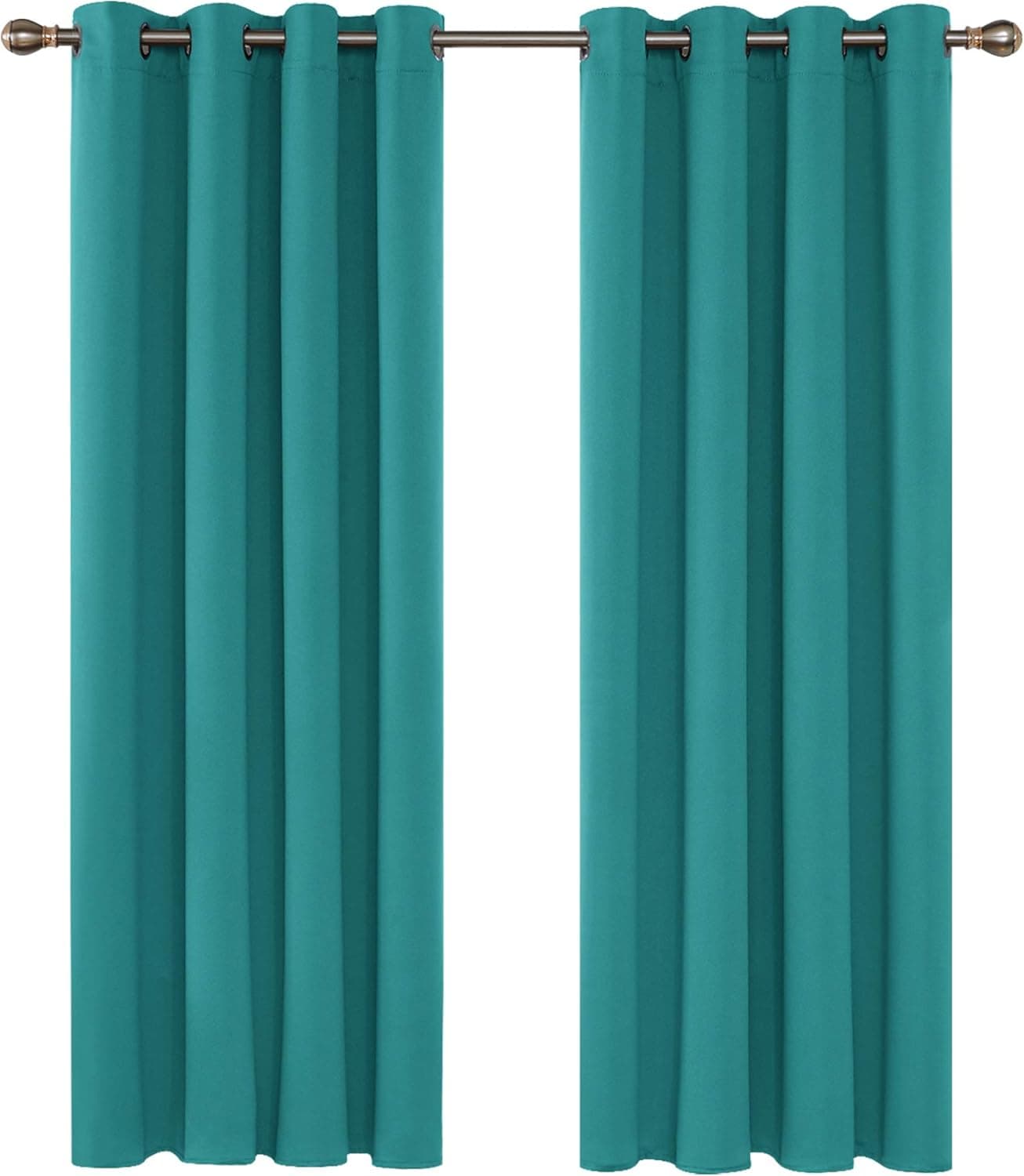 Deconovo Blackout | Cortinas opacas térmicas e corta-ruído 2 unidades, 117 x 183 cm azul turquesa