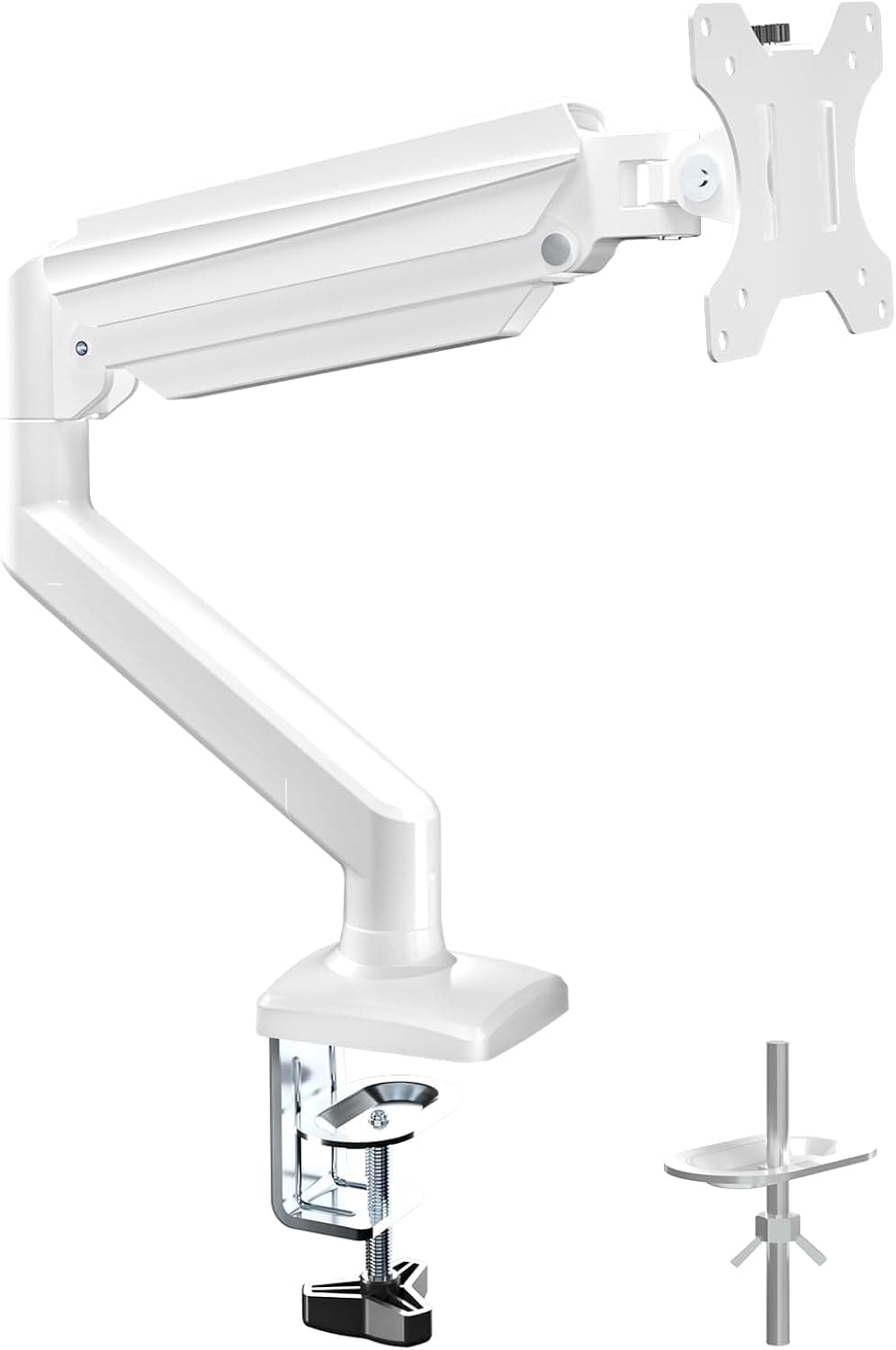 Suptek Braço monitor para ecrãs de 13 a 32 polegadas, VESA de 75/100 mm, rotativo de 360°, ajustável em altura e inclinável, suporte para monitor de mesa com mola de gás (MD01AW)