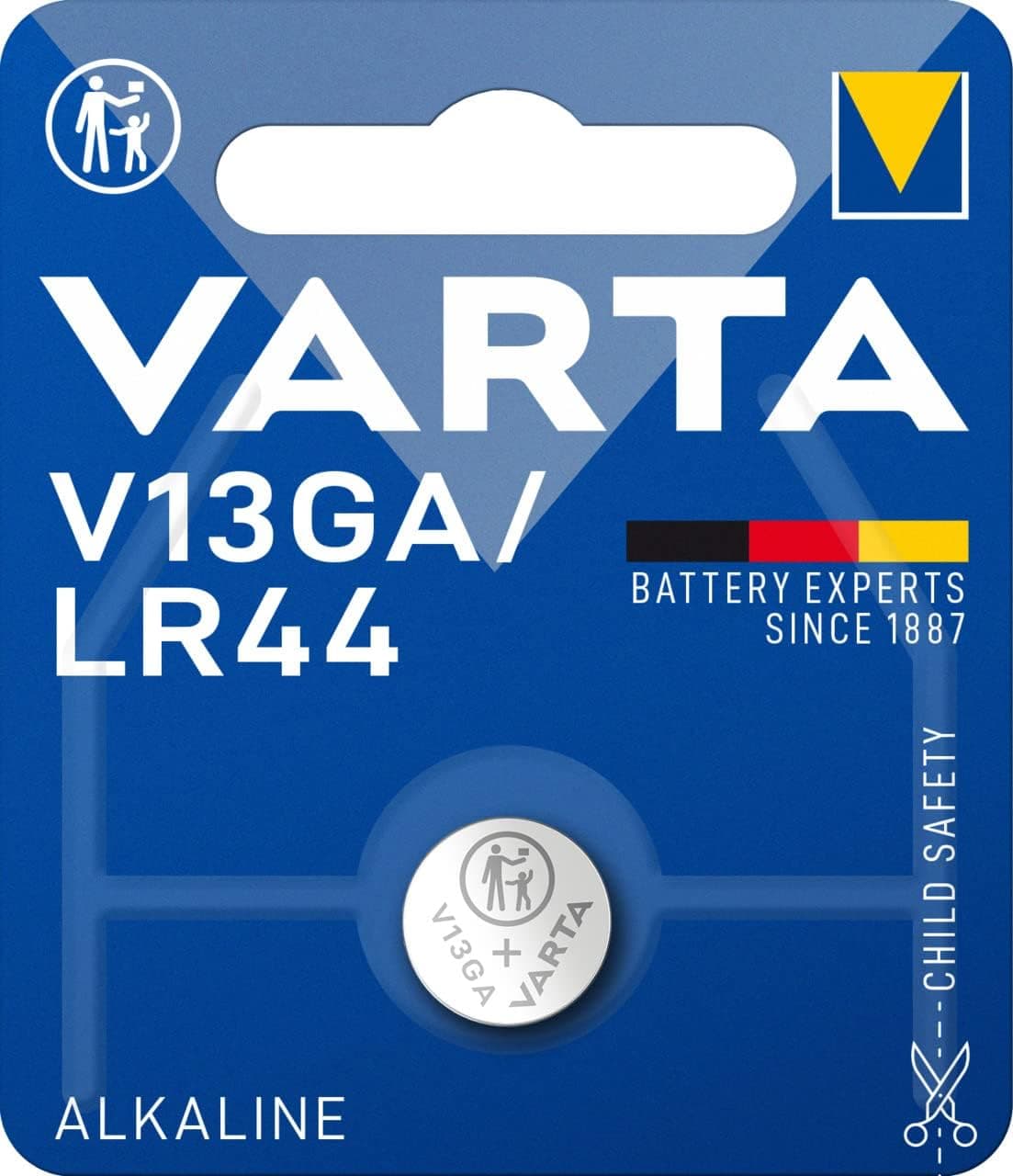 Varta V13GA | Pilha botão alcalina 1,5 V embalagem original 1 unidade