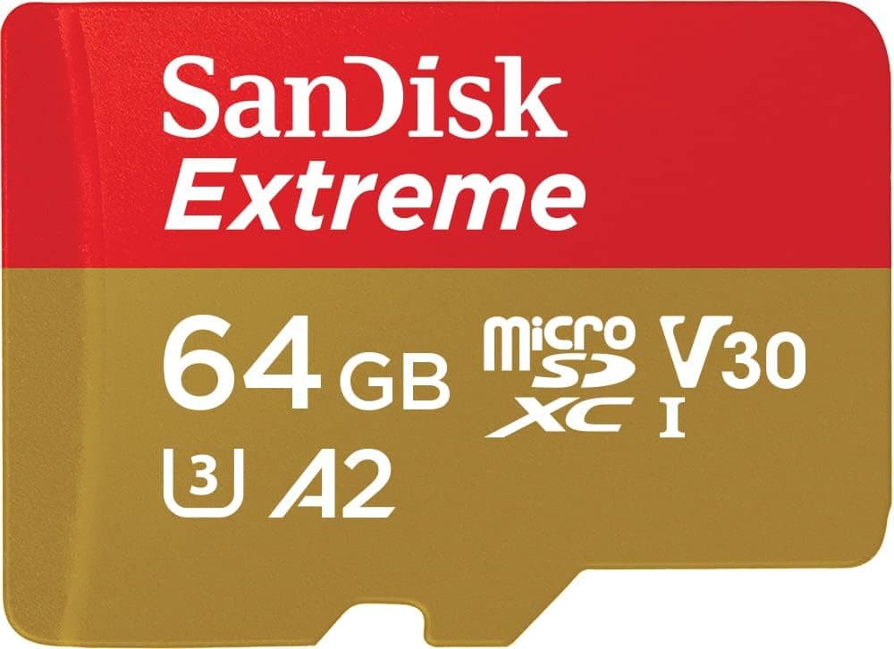 SanDisk 64 GB Extreme cartão de memória microSDXC para drones e câmaras de ação adaptador SD+RescuePRO Deluxe, até 170 MB/s, classe A2 de desempenho das aplicações, UHS-I, classe 10, U3 e V30