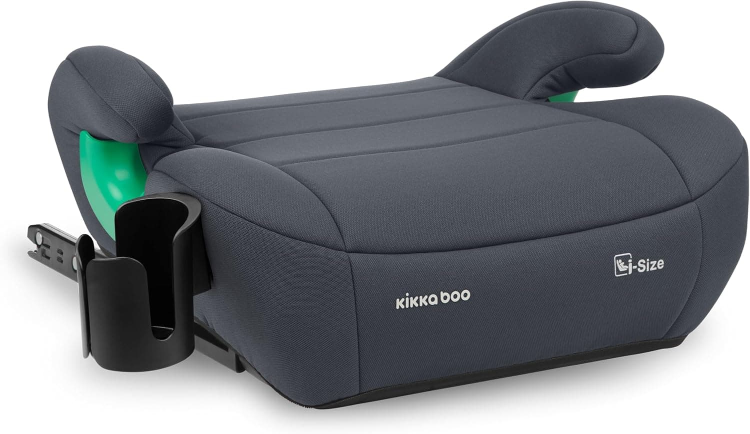 KikkaBoo i-POP, Cadeirinha de carro para criança ISOFIX, i-Size, 125-150 cm, cadeira de carro grupo 3, elevador de carro, de 7 a 12 anos (22-36 kg), cinzento