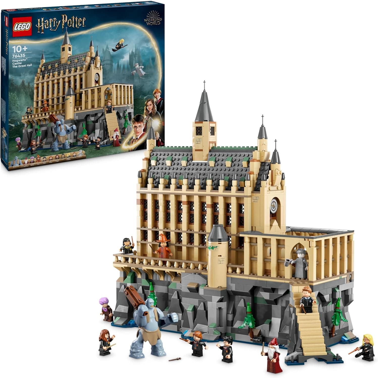 Lego Harry Potter Castelo de Hogwarts: Grande sala de jantar da escola de bruxos de brinquedo, 11 minifiguras incluídas Hermione Granger e Ron Weasley, presente para meninos e meninas de 10 anos ou