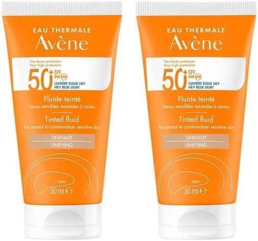 Fluido solar facial SPF 50+, 50 ml x 2
