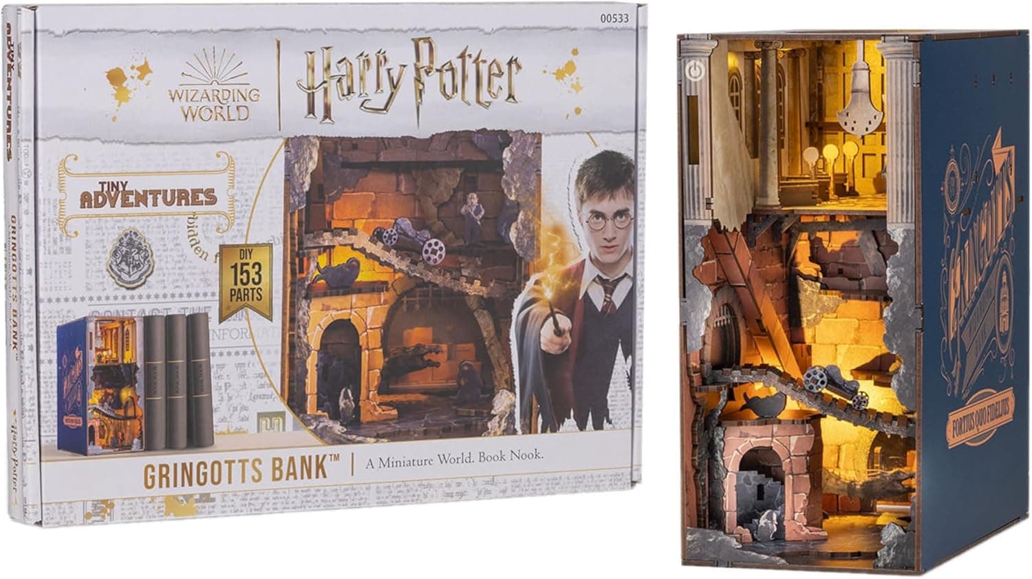 Revell Tiny Adventures, Banco Gringotes Harry Potter, Mundo Mágico em Miniatura do Banco Gringotes, Suporte para Livros Feito à Mão, Perfeito para Colecionadores e Fãs de Harry Potter