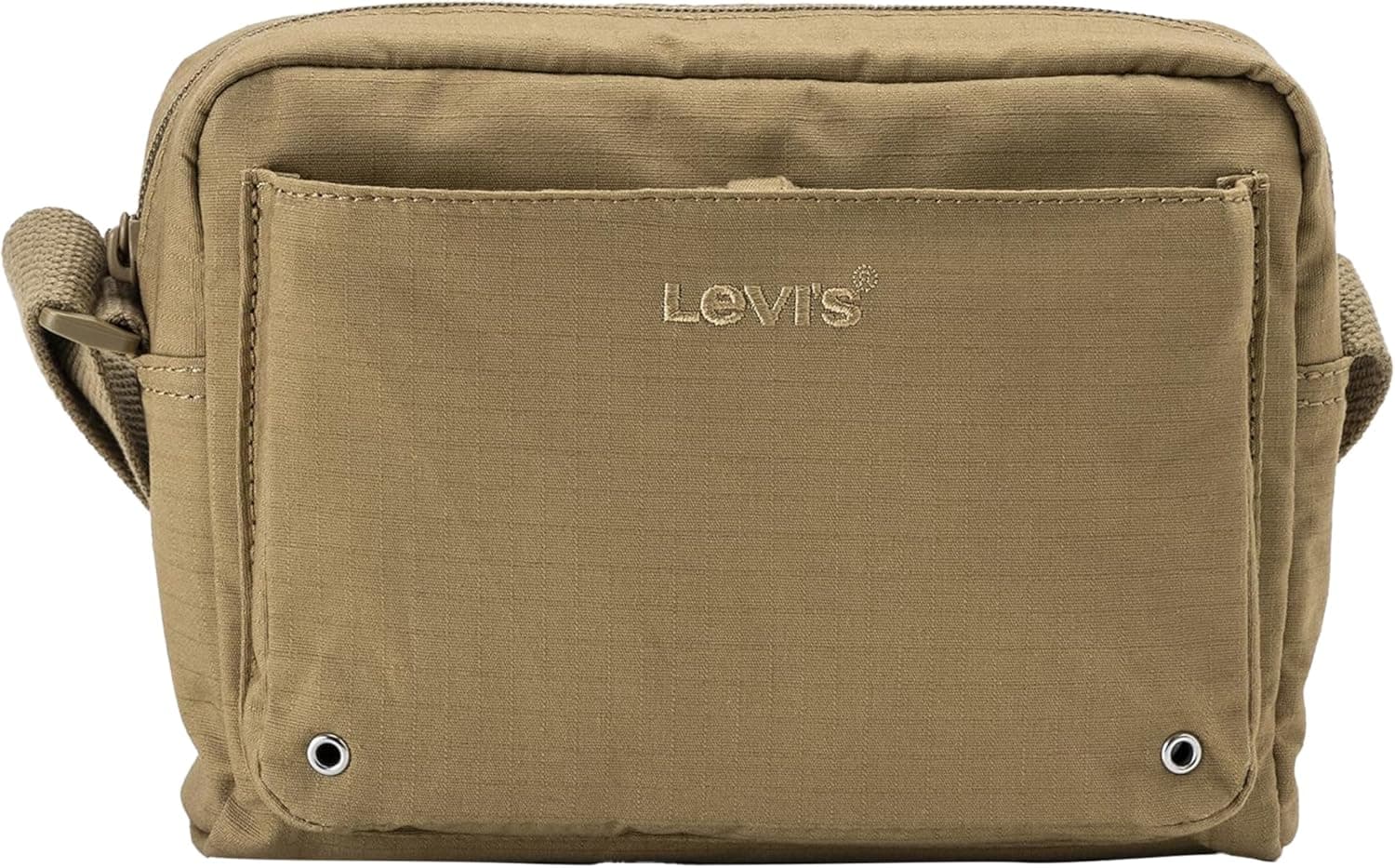 Levi's Homens Zip Crossbody para homem, caqui, L