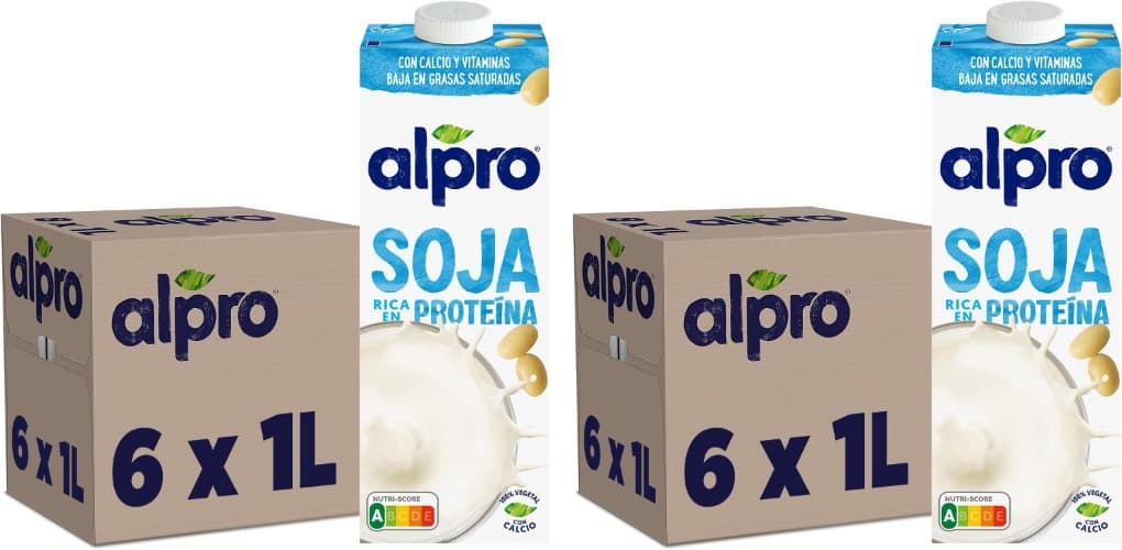 Alpro | Bebida de soja vegetal, 1 L x 12