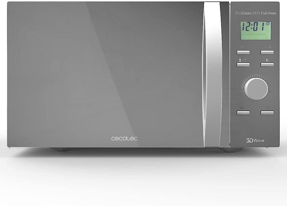 Cecotec ProClean 9110 FullInox | Micro-ondas com grill 30 litros e revestimento antiaderente