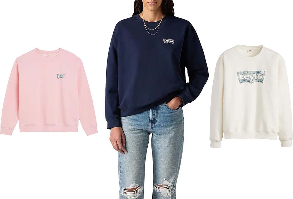 Levi's Everyday Crew | Sweatshirt para mulher com padrão Ophelia Floral Bw Fi
