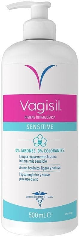 Vagisil Higiene Íntima Diária Sensitive Mulher, gel para uso diário, limpa suavemente a pele sensível, equilibra o pH, sem sabão, sem corantes e sem fragrância, 500 ml