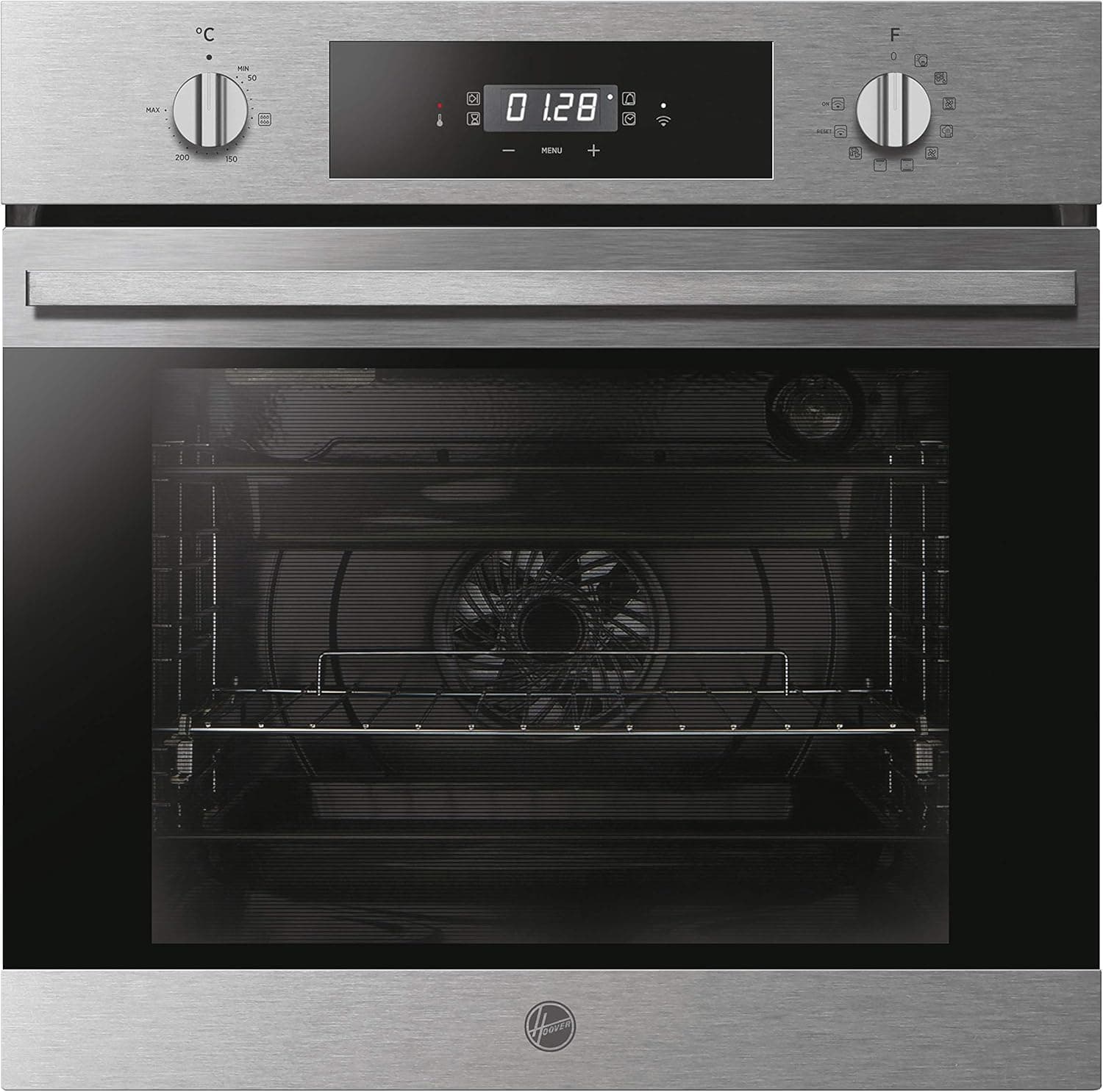 Hoover H-OVEN 300 - HOC3H3158IN WIFI - Forno elétrico, 70 litros, Wi-Fi, limpeza por água, fecho gradual, temporizador, 8 funções, ventilador de refrigeração, A+, Inox