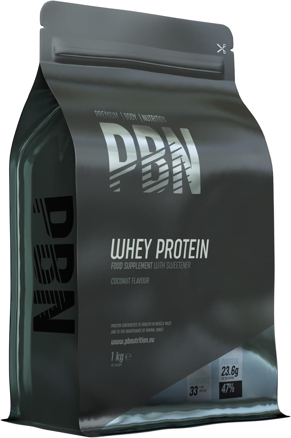 Premium Body Nutrition - Proteína de soro de leite em pó, 1 kg , sabor coco, sabor otimizado