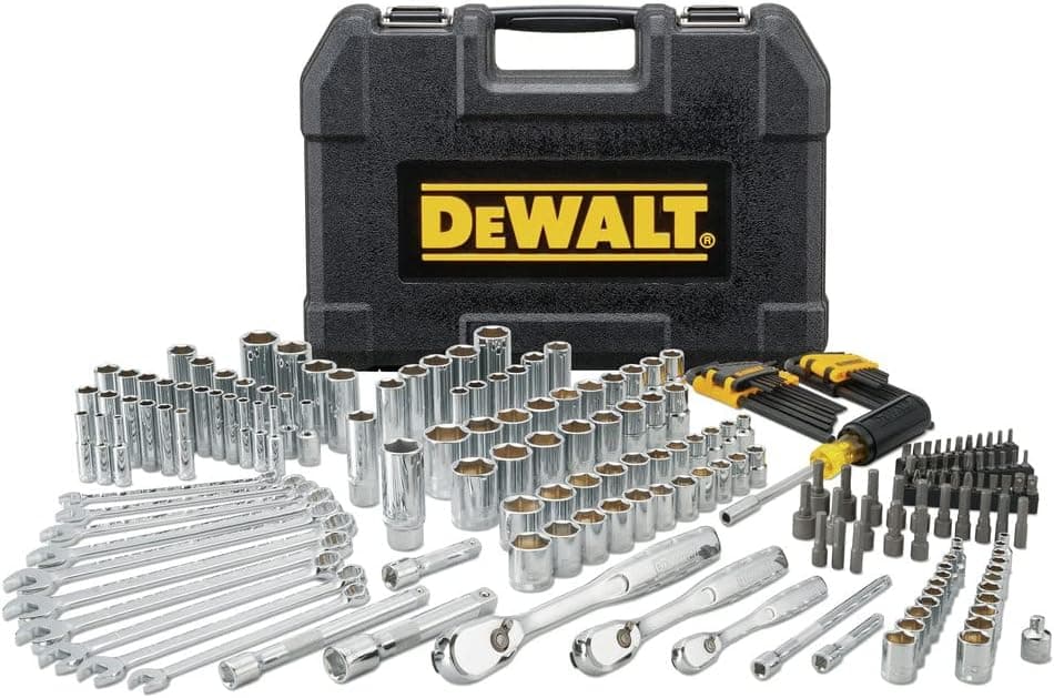 DEWALT Conjunto de ferramentas mecânicas, unidade de 1/4" e 3/8" e 1/2", SAE/métrica, 205 peças (DWMT81534)