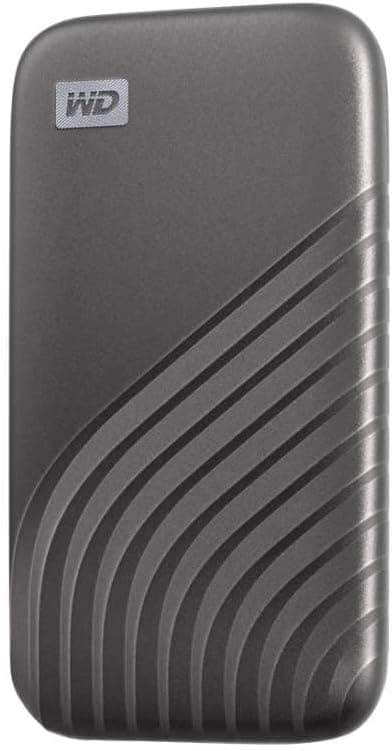 WD My Passport 500 GB SSD externo portátil, disco rígido externo SSD com velocidade de leitura de até 1050 MB/s, 1000 MB/s de escrita, funciona com PC, Xbox e Playstation, cinzento espacial