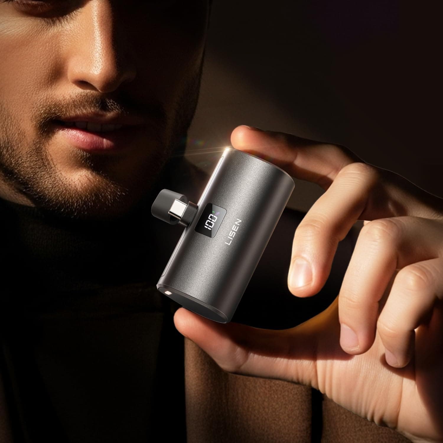 LISEN Mini | Power bank portátil 7000 mAh ultra leve com carregamento rápido 22,5 W compatível com iPhone USB-C e Android