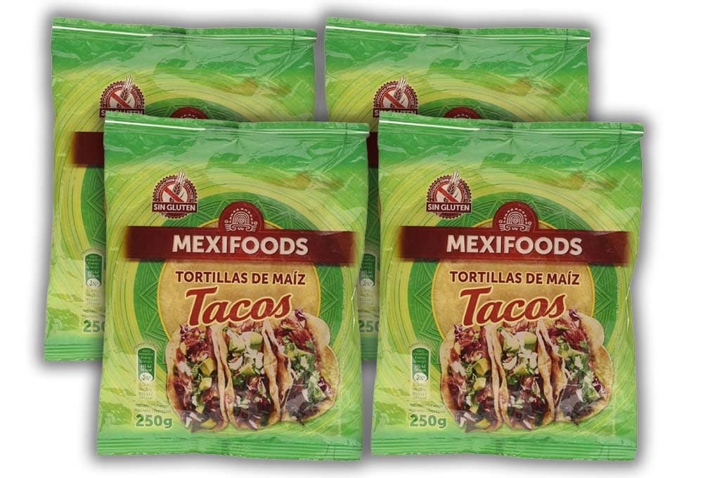 Mexifoods Tortilhas de milho para tacos, 250g x 4