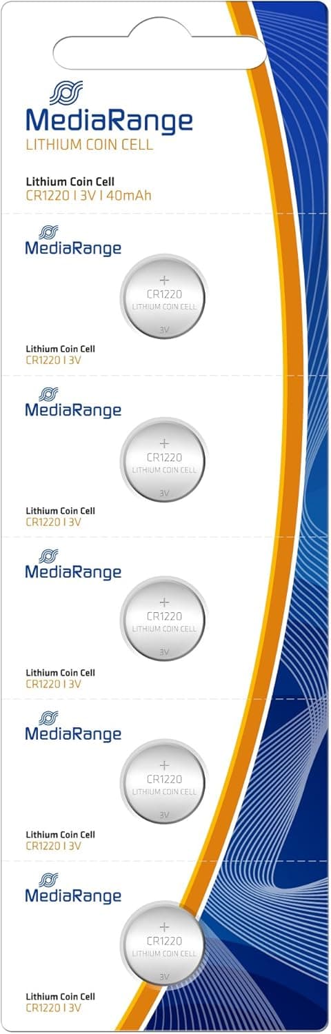 MediaRange MRBAT134 household battery Single-use battery CR1220 Litio 3 V - Pilas (Single-use battery, CR1220, Litio, Botón/moneda, 3 V, 5 pieza(s))