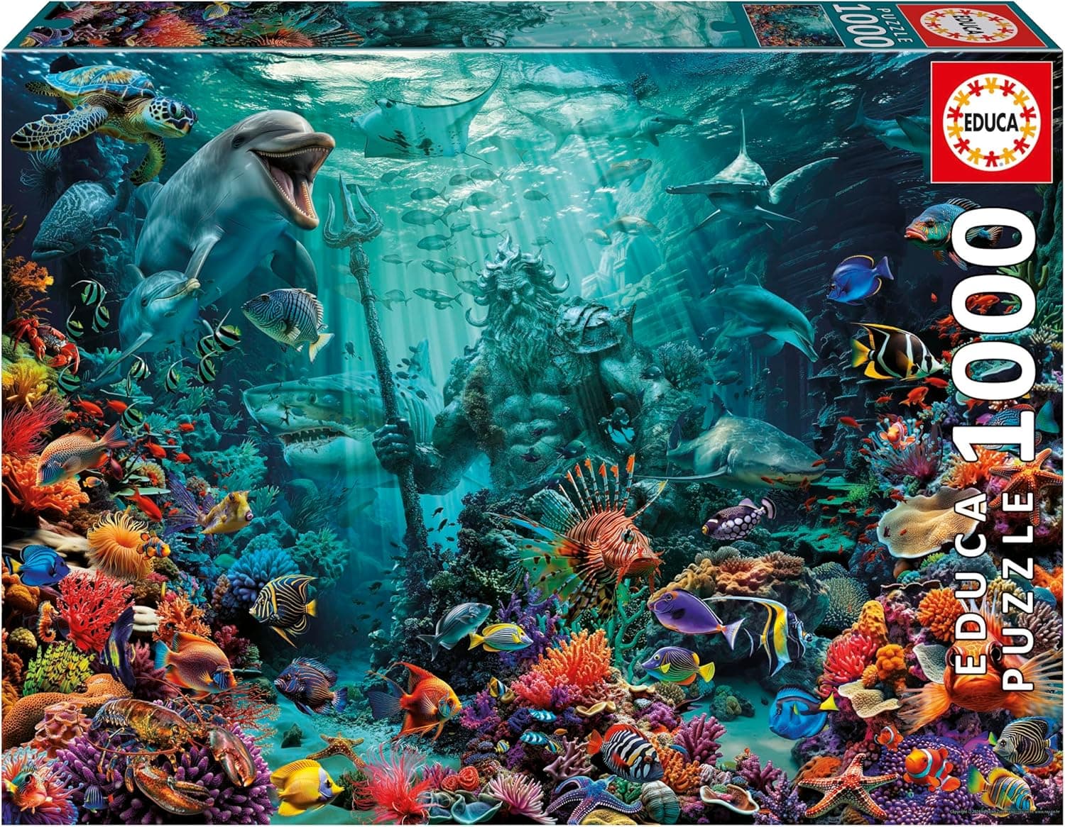 Educa - Puzzle de 1000 peças para adultos | recife de coral Poseidon. Inclui cola Fix Puzzle. Medidas: 68 x 48 cm. 14 Anos (20174)