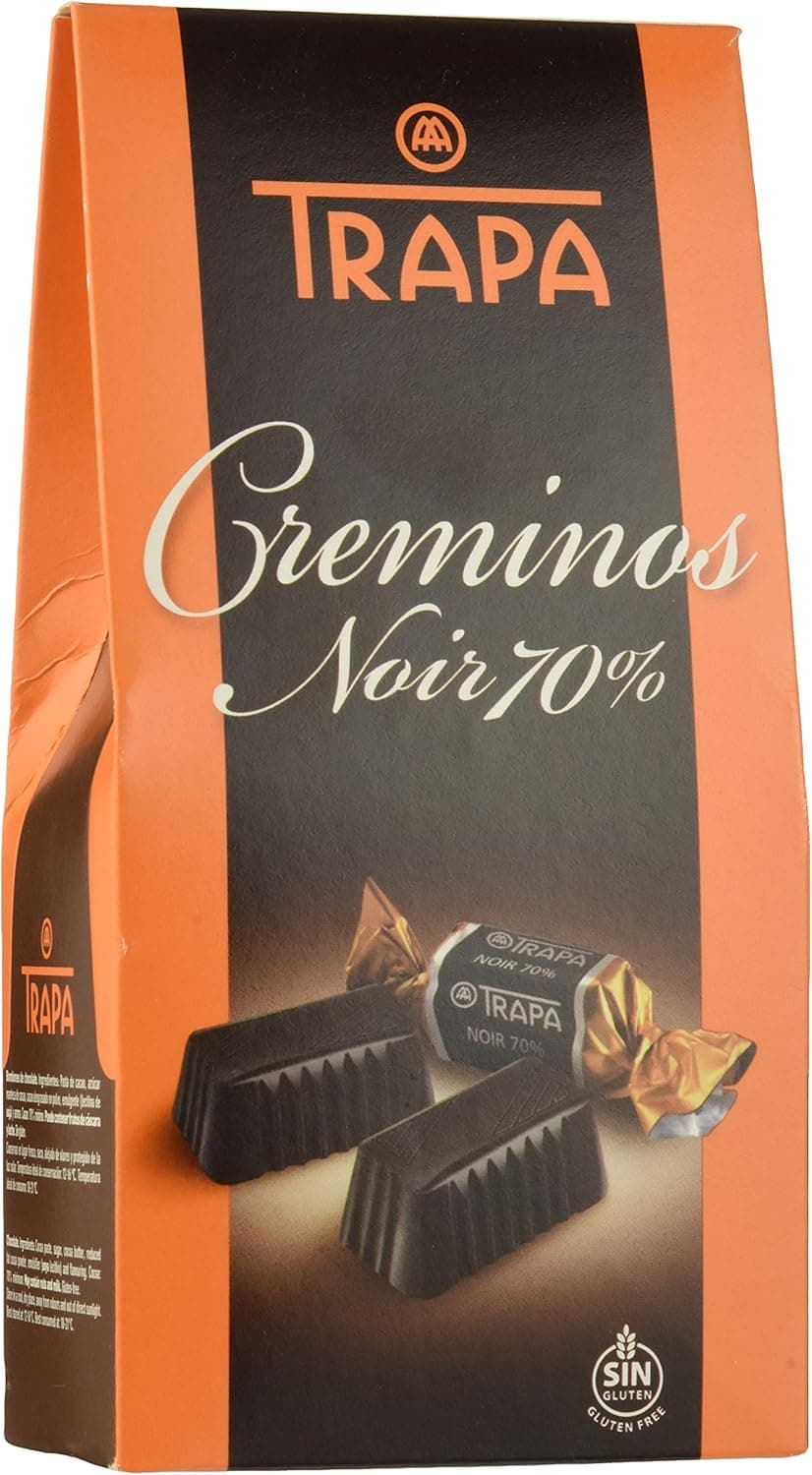 TRAPA - Crescemos. Saco de bombons creminhos chocolate preto 70% - 48 g